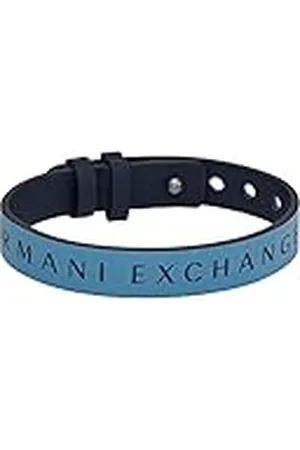 Armani Exchange Pulsera Para Hombre, Longitud: 250mm, Ancho: 13mm Pulsera De Cuero Azul, AXG0106040