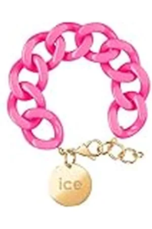 Ice-Watch ICE Jewellery, Chain bracelet, Neon pink, Gold, Pulsera de malla rosa XL para mujer con medalla de oro (020927)
