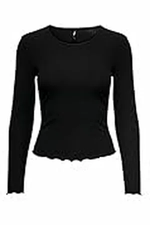 ONLY Onlnella L/S O-Neck Rib Top Noos Jrs Camiseta de Manga Larga, , XS para Mujer