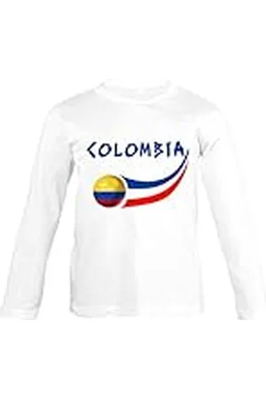 Supportershop Camiseta Colombia L/S Blanca para niño, FR: S (Talla Fabricante: 4 años)