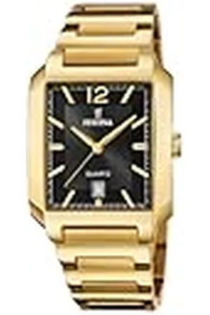 Festina Reloj Hombre F20678/4 On The Square Caja de Acero Inoxidable 316l Dorado Correa de Acero Inoxidable 316l Dorado