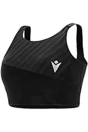 macron Run Scc Serenity Crop Bra EVO Blk Emb Wmn Sujetador, Mujer, , L