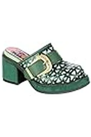 Irregular Choice Hustle Lateral, Mule Mujer, Green, 37 EU