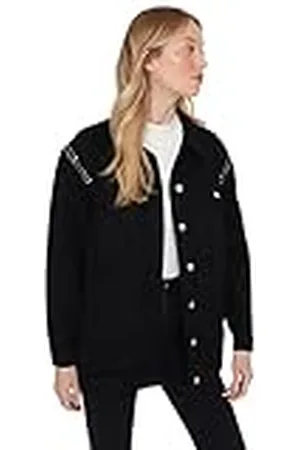 Trendyol Chaqueta Regular Lisa con Cuello de Solapa Abrigo, , 50 para Mujer