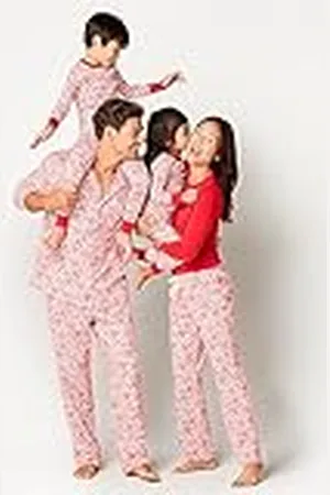 Amazon Conjunto de camiseta de punto de manga larga y pantalón de pijama de franela ligero - colores interrumpidos Mujer, , 6XL Grande
