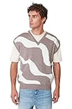 Trendyol Chaleco de suéter Ajustado con Cuello en V, , XL para Hombre