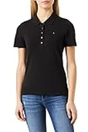 Tommy Hilfiger Mujer Polo de Manga Corta 1985 Slim Pique Slim Fit, , XL
