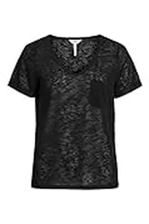 Object Objtessi Slub S/s V-Neck Noos Camiseta, , 38 (Talla del Fabricante: Small) para Mujer