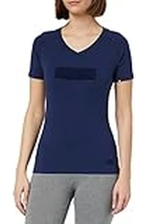 Errea ERREÀ Contemporary Woman Low-Neck t-Shirt MC ad - Camiseta, Mujer, s, Color Azul