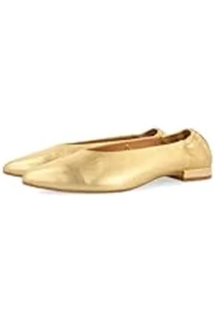 Gioseppo Bailarinas DE Piel Color Dorado con Punta Fina Y TALÓN Fruncida para Mujer GUATAY