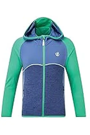 Dare 2B Hasty Core Stretch Lightweight Warm Backed Quick Drying Full Zip Jacket Capa Intermedia elástica, Infantil, VividGreen/Denim Oscuro, 5-6