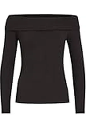 VILA Viommi L/S Rib Off Shoulder Top Camiseta de Manga Larga, , M Mujeres