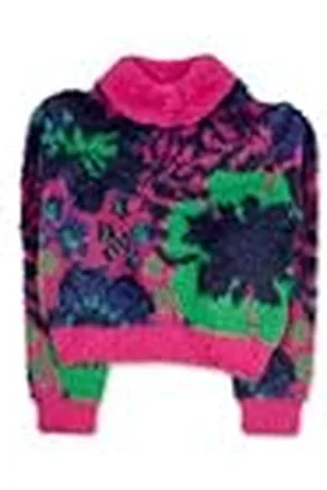 Tuc Tuc Jersey de Tricot, de Color con Estampado de Flores con Detalles Verdes para niña. Colección Wild Flower.
