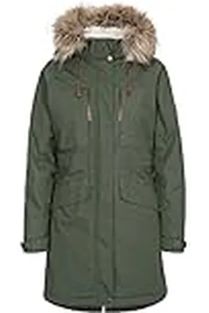 Trespass Faithful - Chaqueta parka impermeable para mujer, color BASIL XXL, Verde -Oliva, XXL