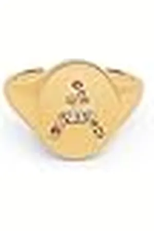 SINGULARU Anillo Personalizado Signet Letter Colors. Ajustable. Latón con Acabado Baño de de 18 Kt. Talla Unica. Joyas para Mujer. Letra A