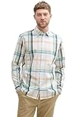 TOM TAILOR 1045079 Camisa, 37256-White Multicol Check, XXXL Hombres