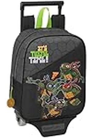 Safta TORTUGAS NINJA - Mochila Guardería con Carro, Ideal para Niños de Diferentes Edades, Cómoda y Versátil, Calidad y Resistencia, 22x10x27 cm, Color