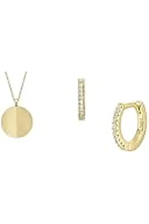 Fossil Collar y Pendientes Cadena Textura Lineal Harlow Mujer - Tono Dorado