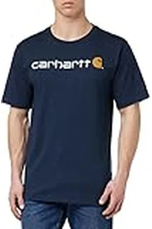 Carhartt Hombre, Camiseta De Manga Corta Con Logotipo Gráfico, Tejido Grueso, Ajuste Ligeramente Holgado, , XL