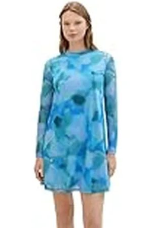 TOM TAILOR 1040650 Vestido, 34598-Blue Mint Watercolor Print, XXL para Mujer