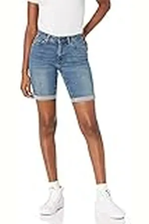 Amazon Bermudas de Tela Vaquera de Corte Ajustado De 23 cm Mujer, , 50