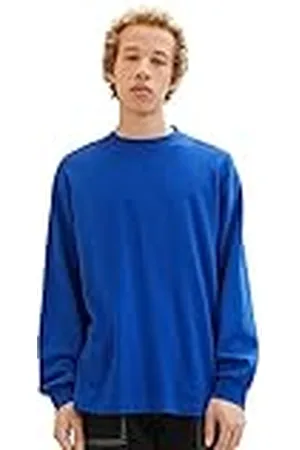 TOM TAILOR Camiseta básica de Manga Larga con Corte Relajado, , L para Hombre