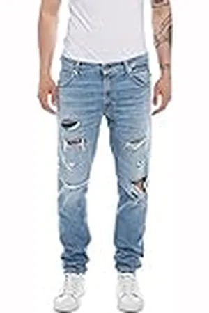 Replay Mickey Jeans, 010 Azul Claro, 30W x 32L para Hombre