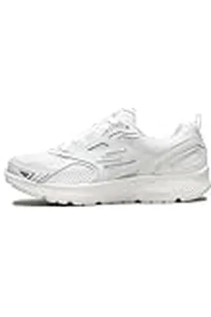 Skechers Go Run Consistent, Zapatillas de trail running Mujer, White Leather/Silver Trim, 39.5 EU