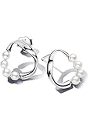 PANDORA Essence Pendientes de botón de plata de ley con perla blanca cultivada de agua dulce tratada