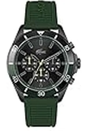 Lacoste Reloj Cronógrafo de Cuarzo para Hombre Colección TIEBREAKER con Correa de Silicona Verde - 2011153