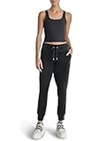 DKNY Rhstn Logo Jogger Pantalones de chándal, , S Mujeres