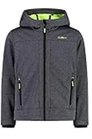 CMP Chaqueta Niño Con Capucha Fija, Titanio Mel.-Amarillo Fluo, 128