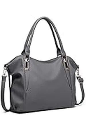MISS LULÙ Bolso de mujer grande con correa ajustable, Tote Bag impermeable de piel sintética, bolso bandolera mujer para uso diario y viaje, , Utilidad