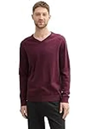 TOM TAILOR 1039811 Suéter pulóver, 36294-Grape Red Melange, XXL para Hombre
