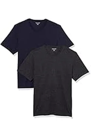 Amazon Camiseta de manga corta, cuello de pico, corte recto (disponible en tallas grandes y largos especiales) Hombre, Pack de 2, , XXL