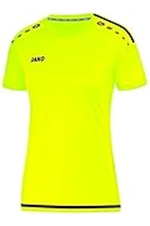 Jako Striker 2.0 KA Camiseta, Mujer, Amarillo neón/Negro, 44