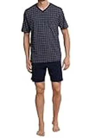 Schiesser Pijama Corto con Cuello en V-Conjunto de Ropa de Dormir Dos Piezas, , 56 para Hombre