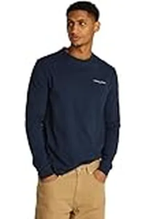 Tommy Hilfiger Tommy Hilfiger Camiseta de Manga Larga Mujer Linear Chest Slim Fit, Azul (Dark Night Navy), S