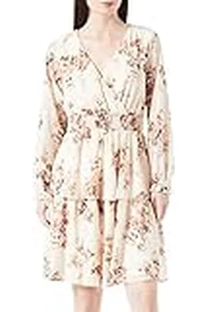 ONLY Onlphilippa L/S Cuello en V Vestido con Capas Ptm Estampado, , XXL para Mujer