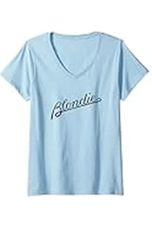Blond Amsterdam Mujer Script Logo Vintage Band Camiseta Cuello V
