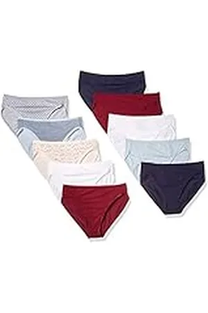 Amazon Ropa Interior de algodón con Pernera Alta (Disponible en Tallas Grandes) Mujer, Pack de 10, , 46