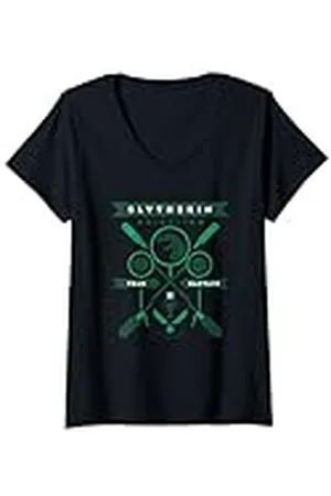 Harry Potter Slytherin Quidditch Crest Camiseta Cuello V