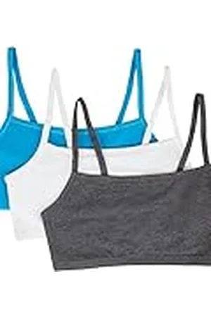 Fruit Of The Loom Tirantes de Espagueti, algodón, para Cubrir, Paquete de 3, Sujetador Deportivo en Colores Modernos, Opaco, , 38 (Pack de 3) para Mujer