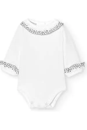 BABIDU Body Bebé Manga Larga 100% Algodón Cuello Batista con Puntilla, Body Bebé Recién Nacido Tejido Suave Hipoalergénico y Transpirable, Ropa Bebé Niño y Niña Unisex, Primera Puesta, Para Uso Diario