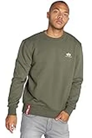 Alpha Industries Basic Small Logo Sudadera, Verde (Dark Olive-142), M para Hombre