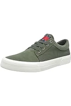 Tommy Hilfiger Hombre Sneaker vulcanizada Skate Derby Zapatillas, Verde (Pewter Green), 46 EU