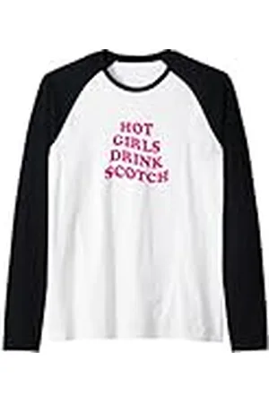 College Chicas Calientes Beben Scotch Camiseta Manga Raglan