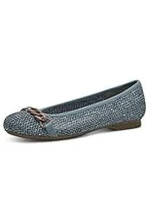 Jana Damen Ballerinas Mit Zehenkappe Vegan, Zapatos Tipo Ballet Mujer, Denim Tejido, 42 EU