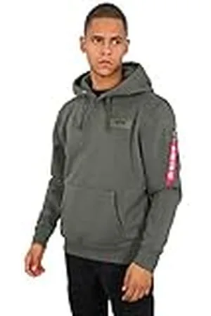 Alpha Industries Back Print Hoody Sudadera, Dark Olive, L para Hombre