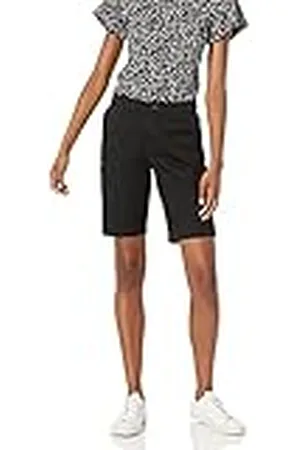 Amazon Bermudas Caqui De Talle Medio Ajustadas y con Entrepierna De 25 cm Mujer, , 40